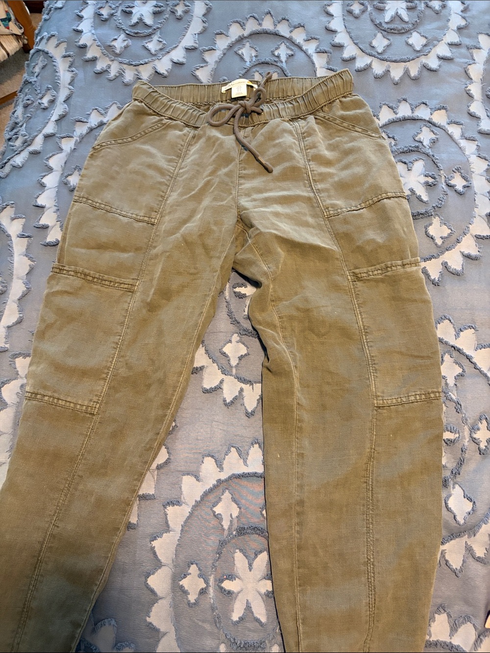 C&C California Olive Green Drawstring Cargo Joggers